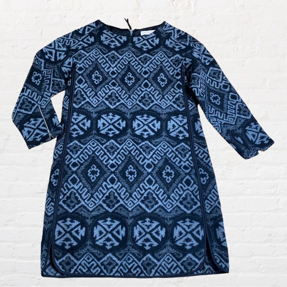 Rebecca Taylor Aztec print wool blend mini dress